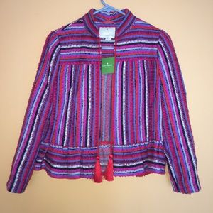 Kate Spade Multicolor Tweed Peplum Jacket